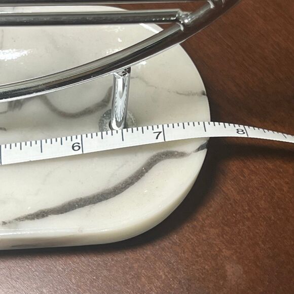 Laila‎ Ali Chrome Jewelry Holder With Marbled Base, 8.5" - Picture 3 of 3